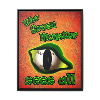 green monster - framed canvas art (burnt orange)
