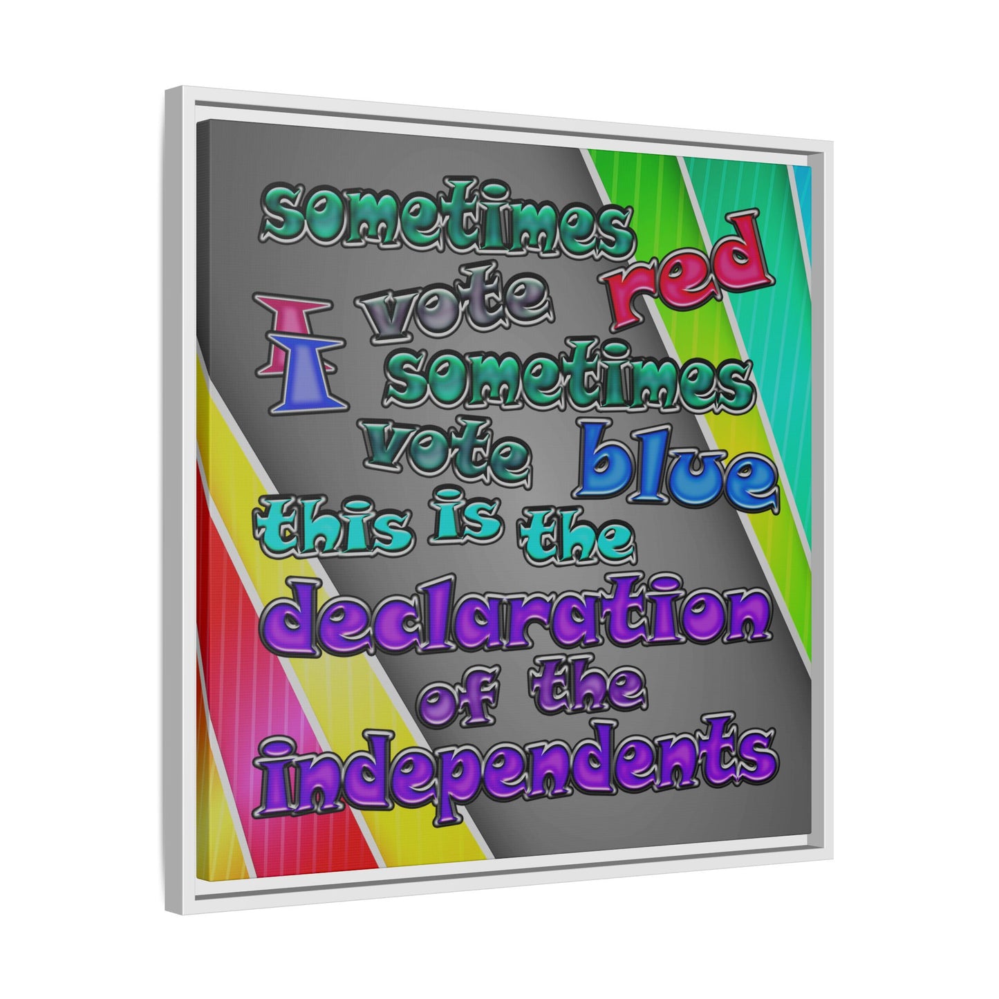 declaration of the independents - framed canvas art (rainbow split)