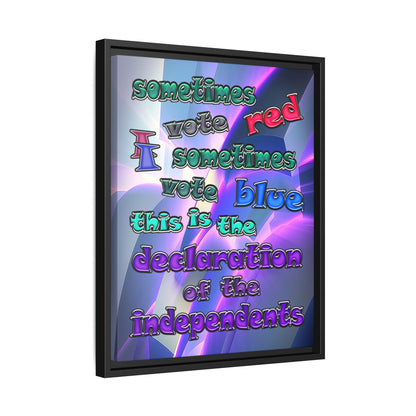 declaration of the independents - framed canvas art (grey-pink wave)
