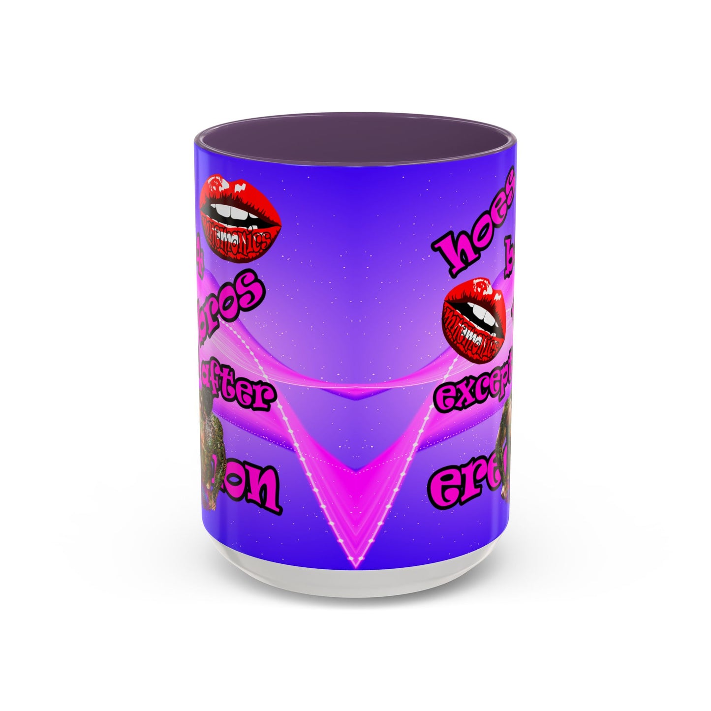 hoes b4 bros - Accent Mug (purple-pink wave)