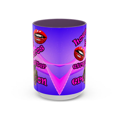hoes b4 bros - Accent Mug (purple-pink wave)