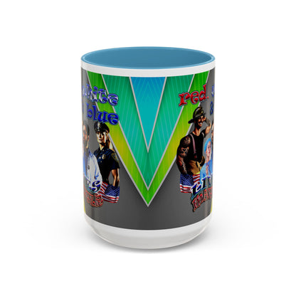 rw&b lives matter - Accent Mug (rainbow split)