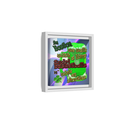 celtics logo - framed canvas art (grey-pink wave)