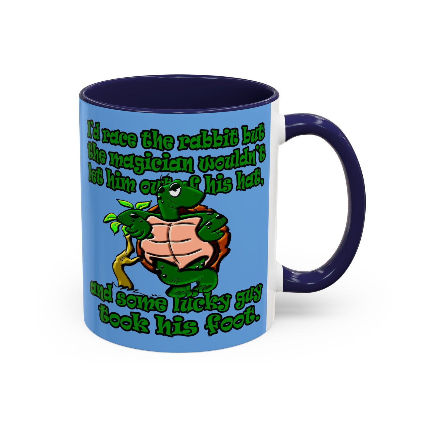 turtle race - Accent Mug (light blue)