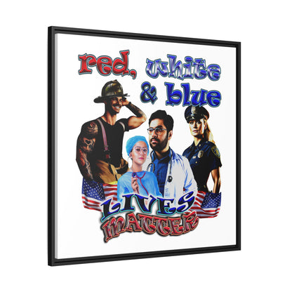 rw&b lives matter - framed canvas art (white)