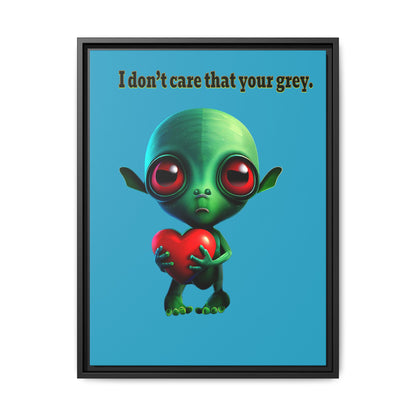 I don't care that your grey - framed canvas art (turquoise)