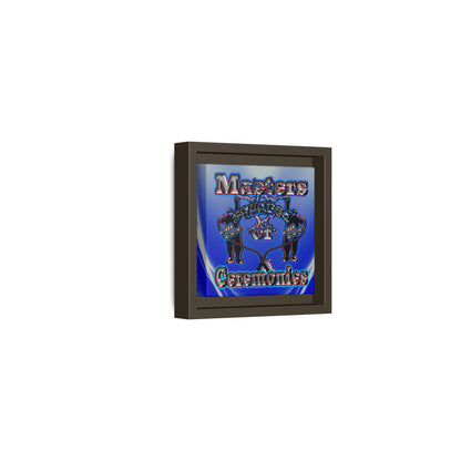 em cee squared - framed canvas art (blue-white wave)