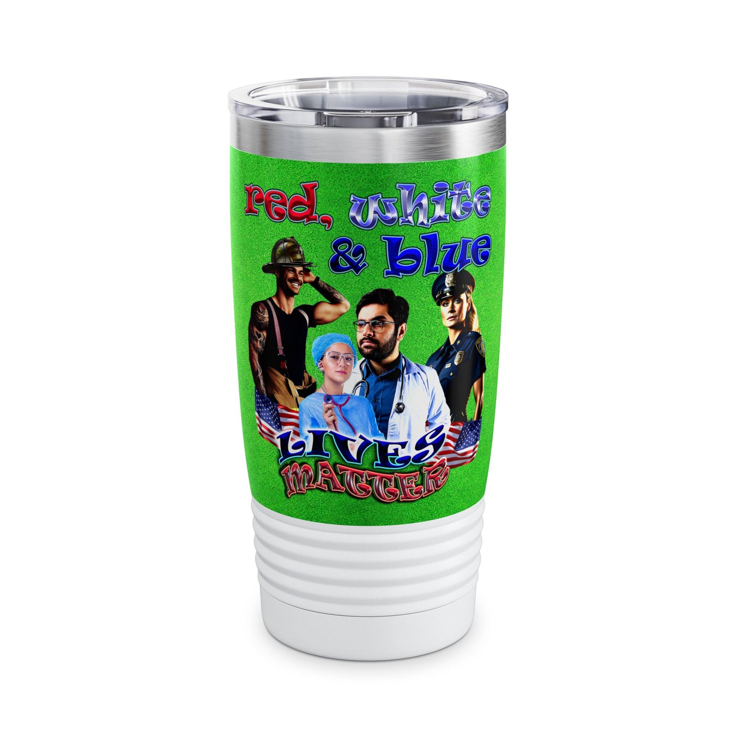 rw&b lives matter - Ringneck Tumbler, 20oz (green turf)