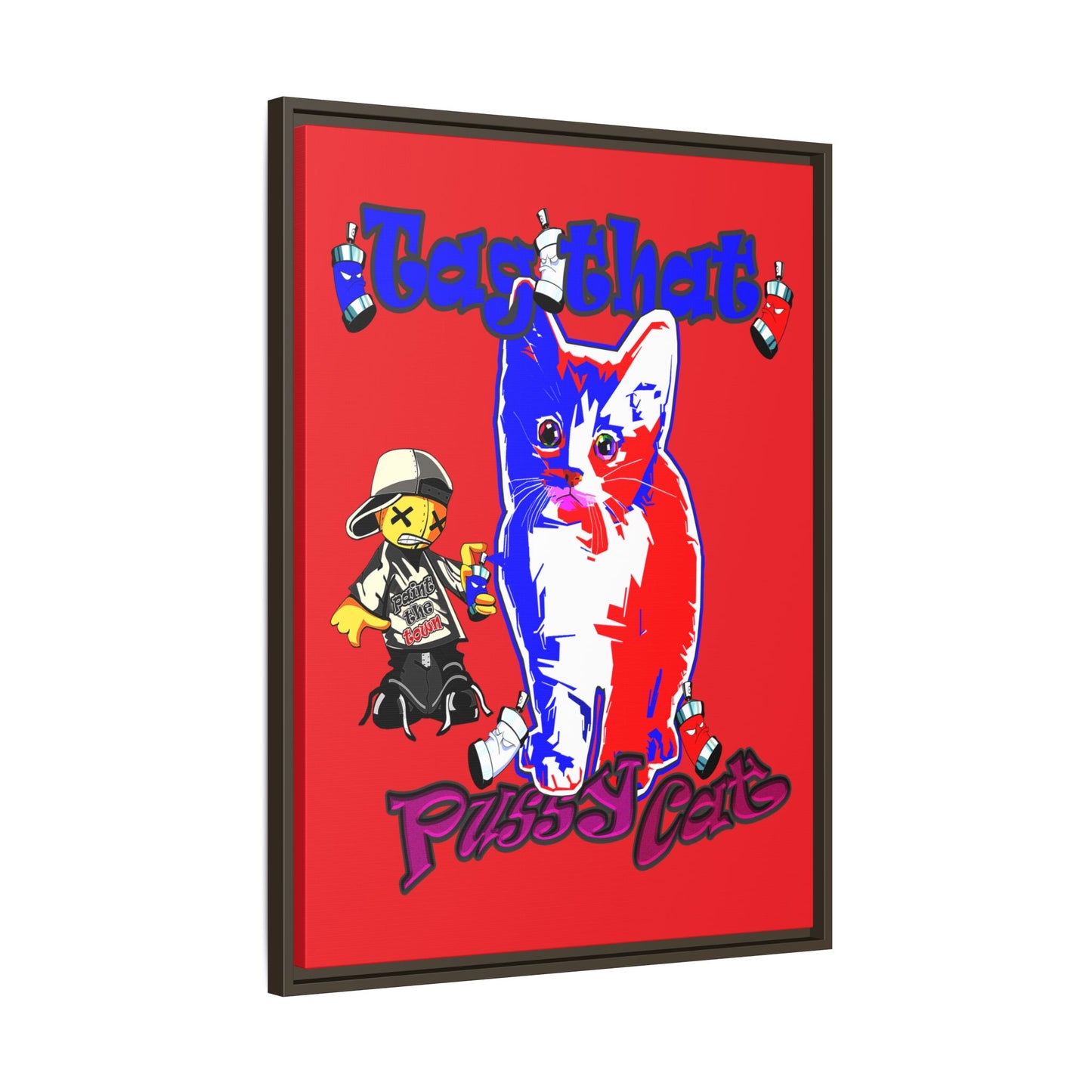 tag that - framed canvas art (red)