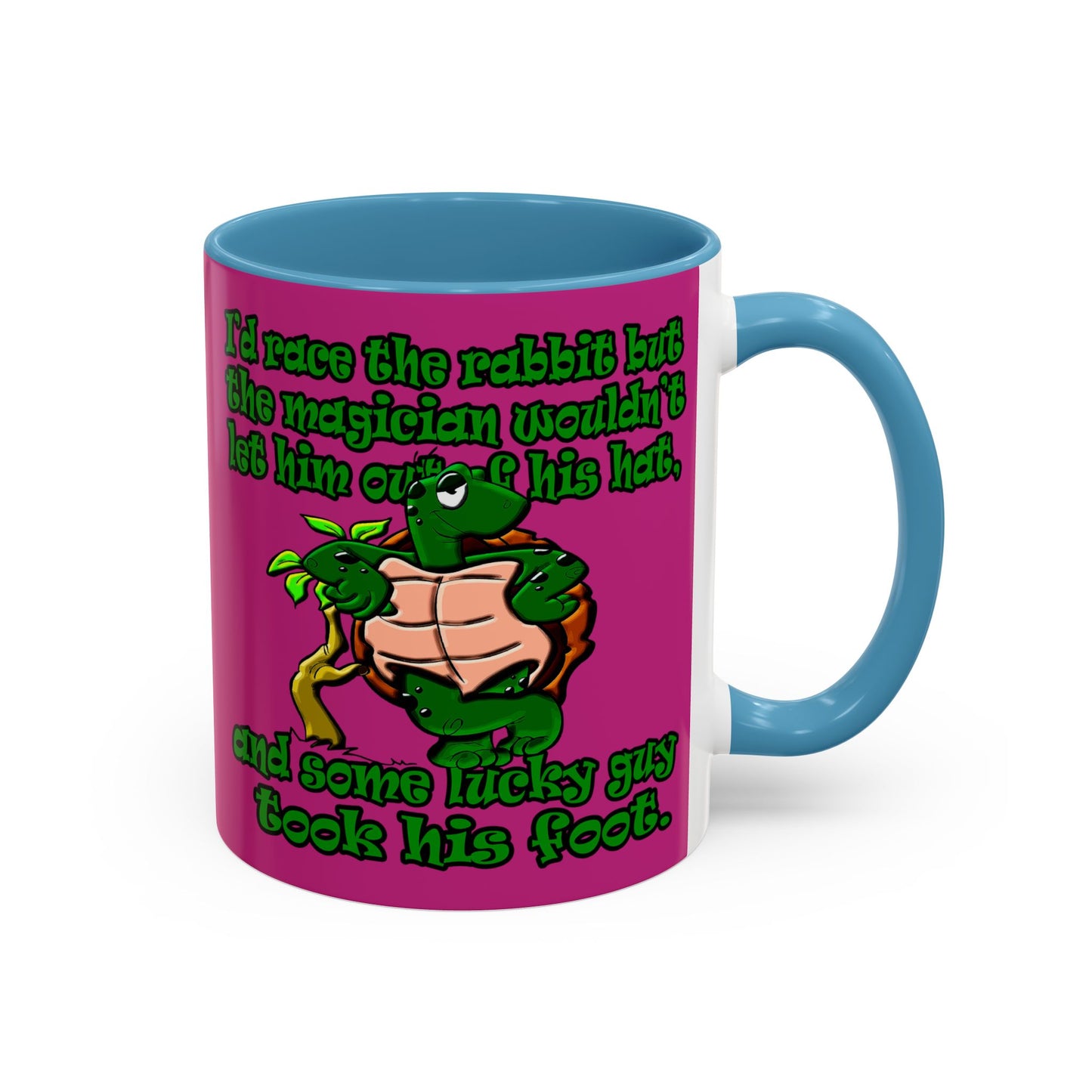 turtle race - Accent Mug (pink)