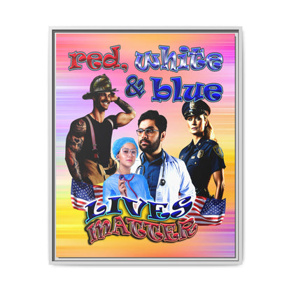 rw&b lives matter - framed canvas art (color blur)
