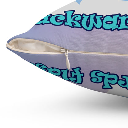 shoot for the stars - Spun Polyester Square Pillow - (light blue-pink wave)