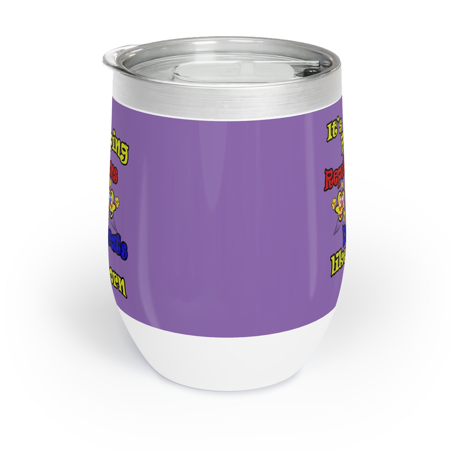 popping like popcorn - Chill Wine Tumbler (light purple)