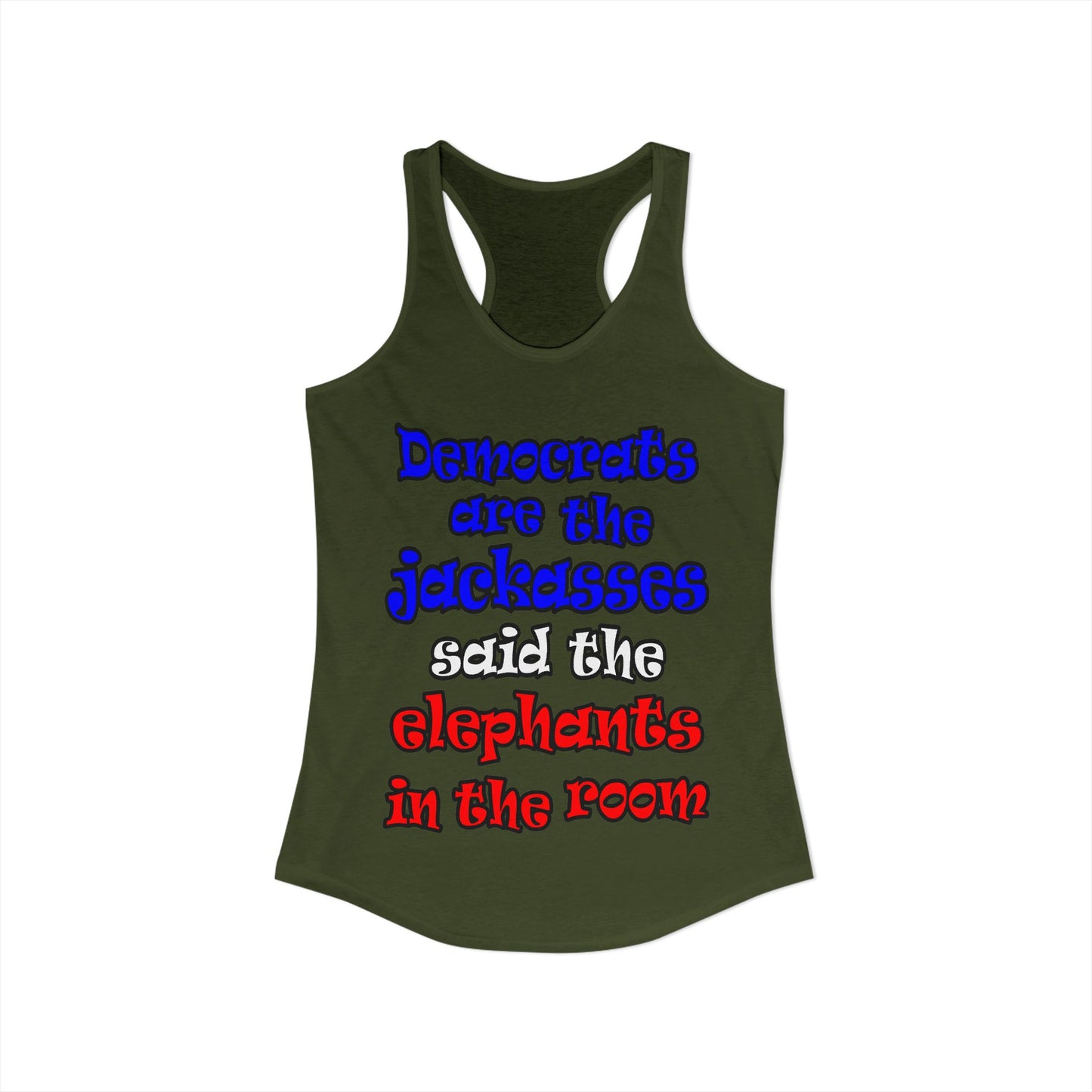 donkeys and elephants - Women's Ideal Racerback Tank