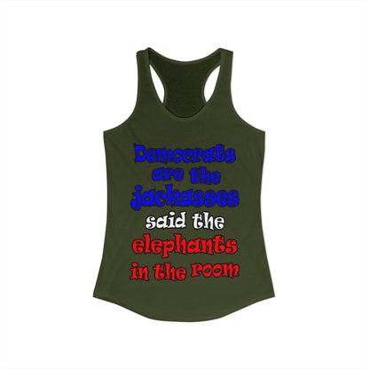 donkeys and elephants - Women's Ideal Racerback Tank
