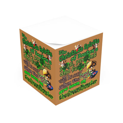 christmas spirits of boston - note cube (light brown)