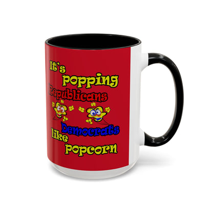 popping like popcorn - Accent Mug (dark red)