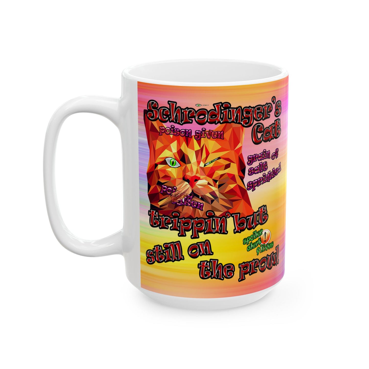 schrodinger's cat - White Mug (color blur)