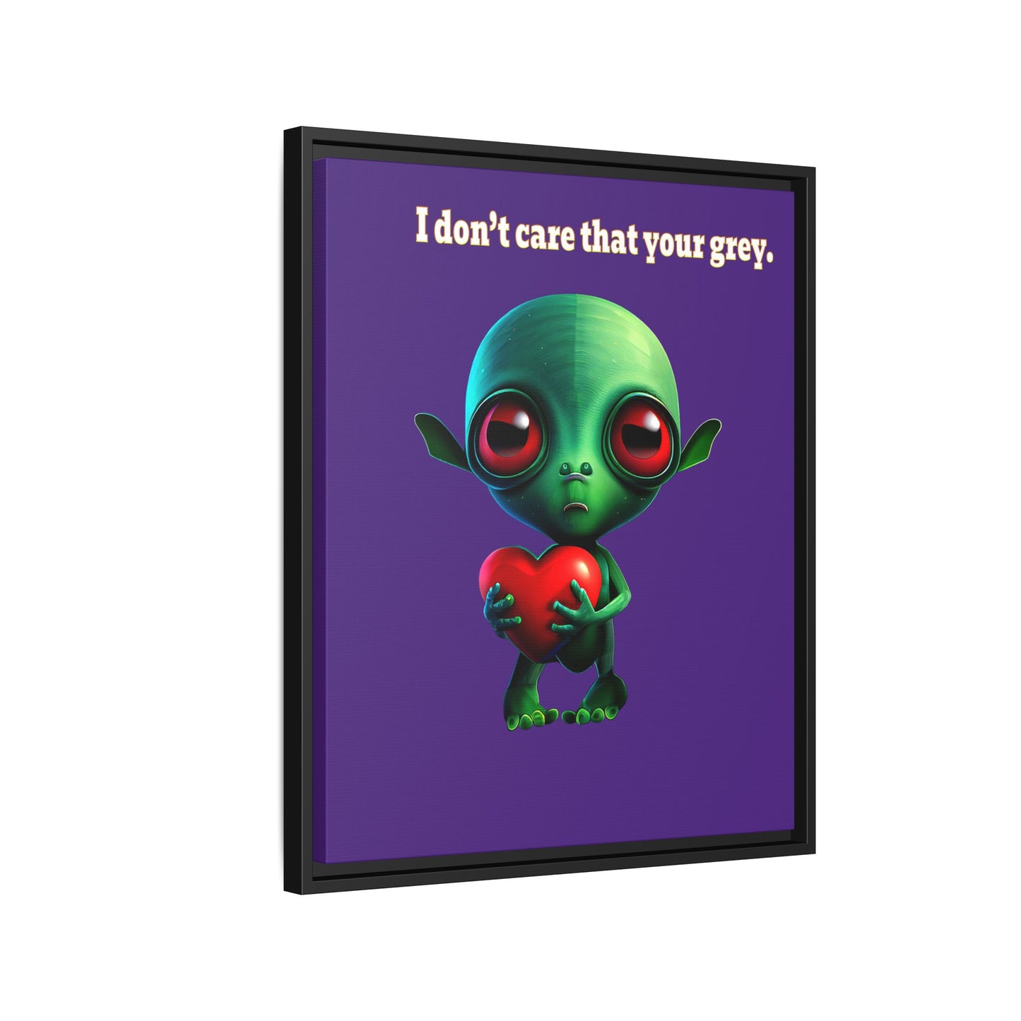 I don't care that your grey - framed canvas art (purple)