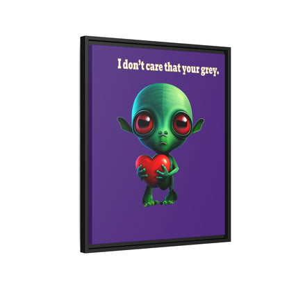 I don't care that your grey - framed canvas art (purple)
