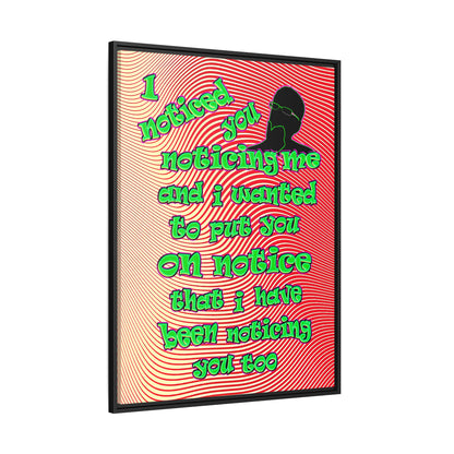 noticed you noticing - framed canvas art (yellow-orange wave)