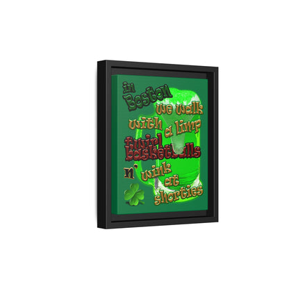 celtics logo - framed canvas art (dark green)