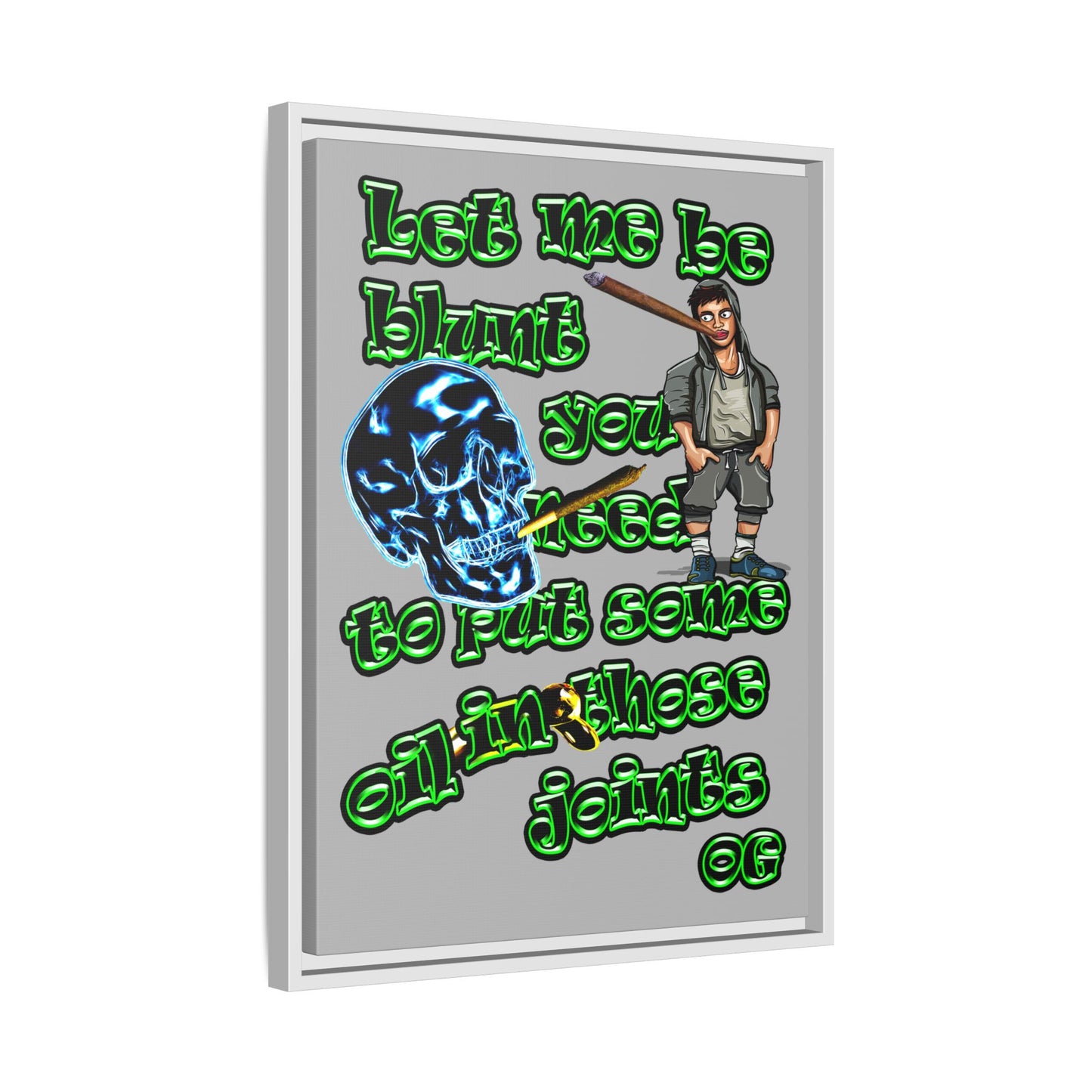 og - framed canvas art (light grey)