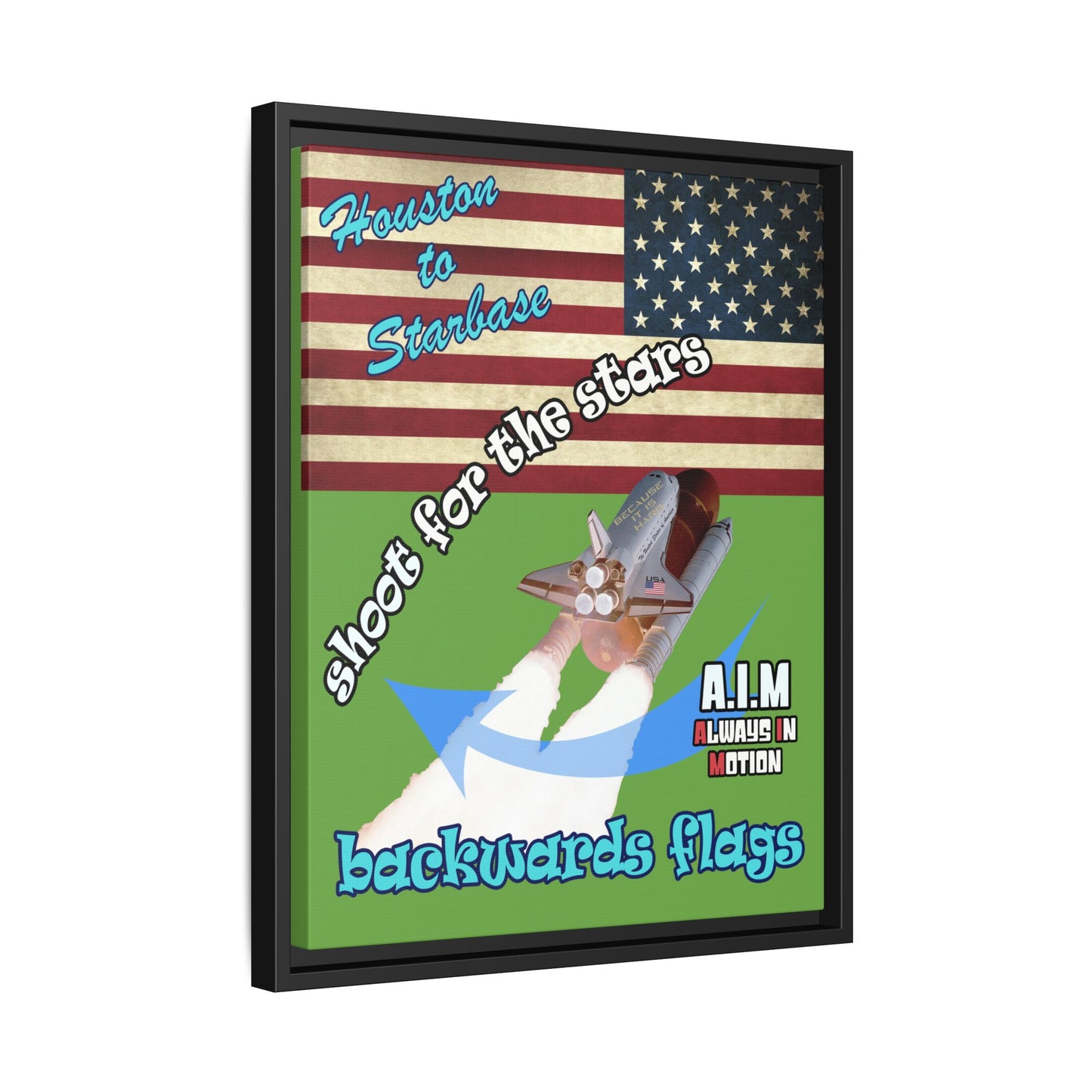 shoot for the stars - framed canvas art (green)