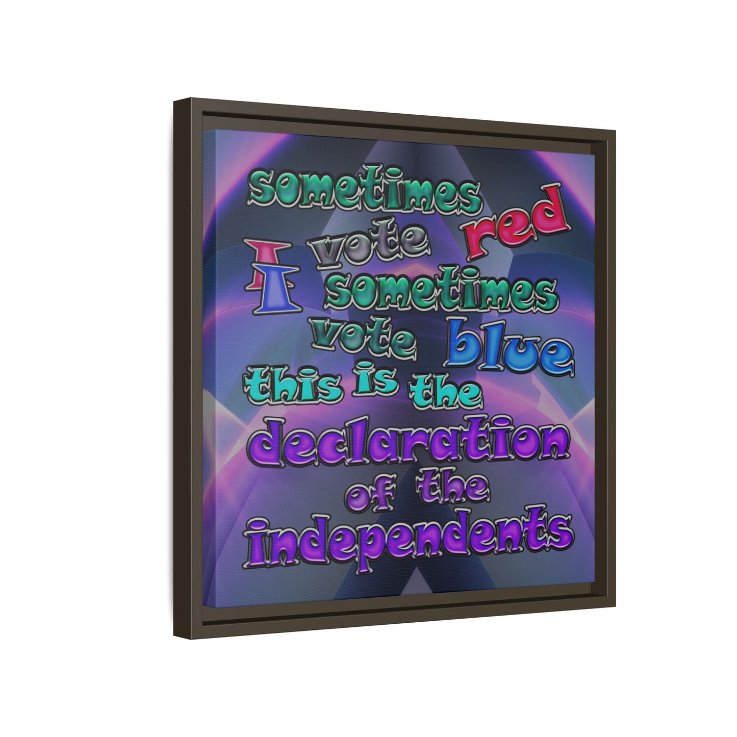declaration of the independents - framed canvas art (grey-pink wave)