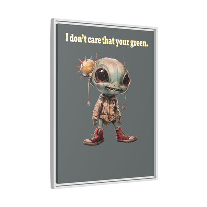 I don't care that your green - framed canvas art (dark grey)