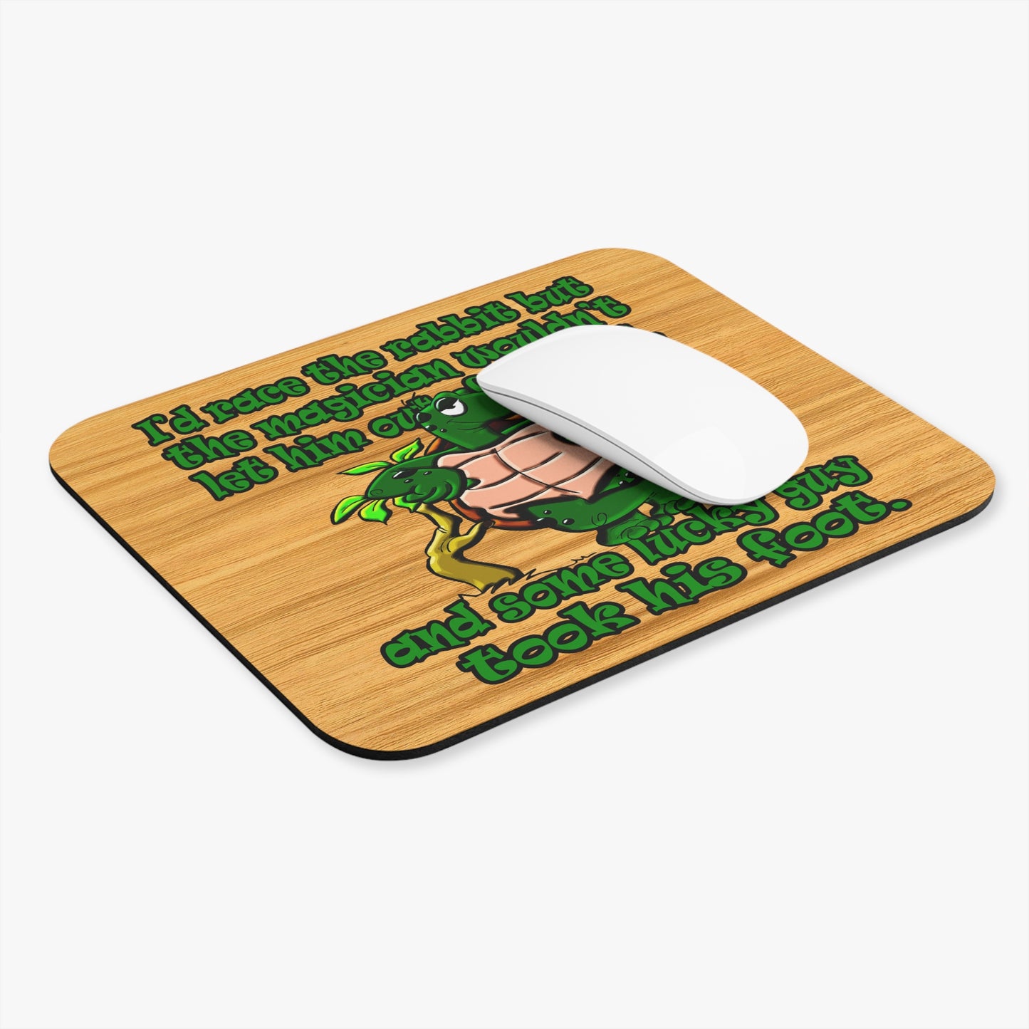 turtle race - Mouse Pad (Rectangle) (butterscotch wood finish)