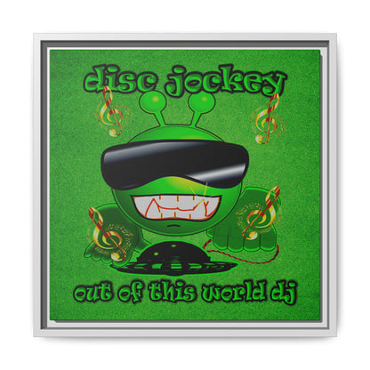 disc jockey - framed canvas art (green turf)