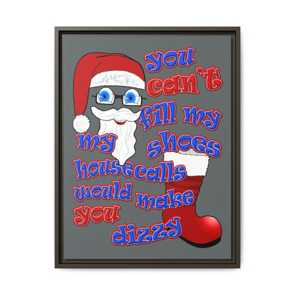 santa's shoes - framed canvas art (dark grey)