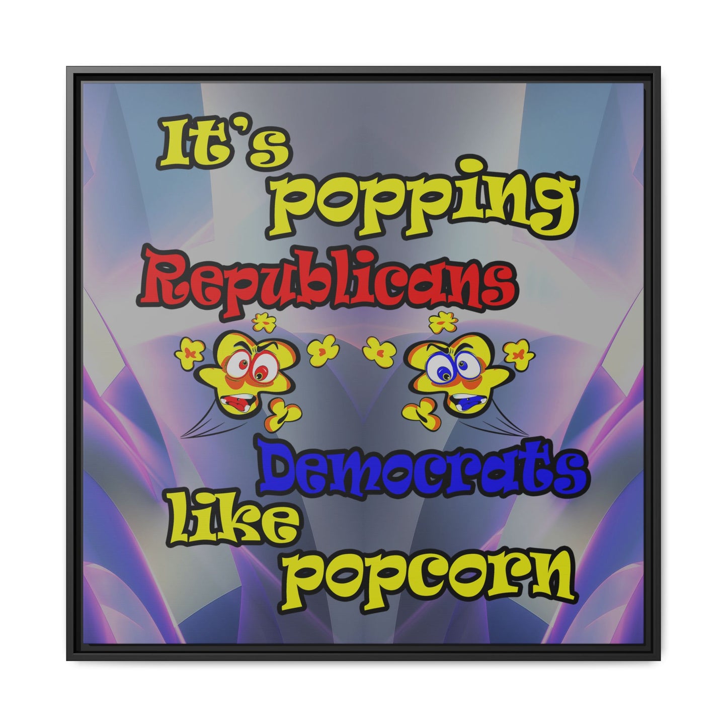popping like popcorn - framed canvas art (grey-pink wave)