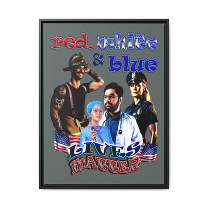 rw&b lives matter - framed canvas art (dark grey)