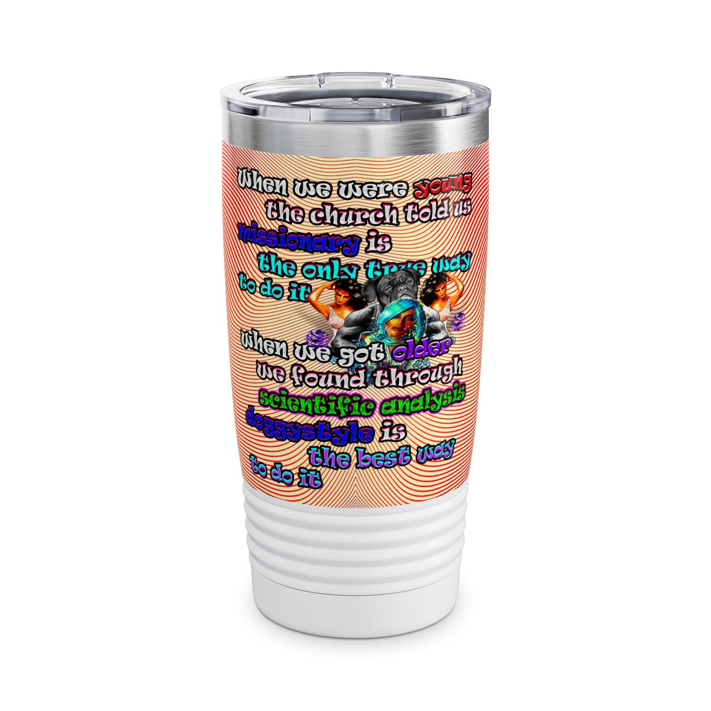 doggystyle - Ringneck Tumbler, 20oz (yellow-orange wave)