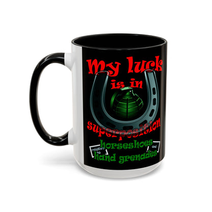 my luck - Accent Mug (black)