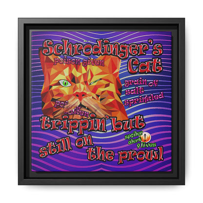 schrodinger's cat - framed canvas art (purple wave)