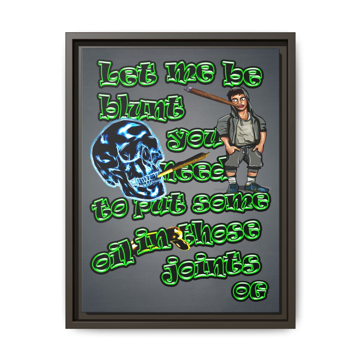 og - framed canvas art (grey-light grey)