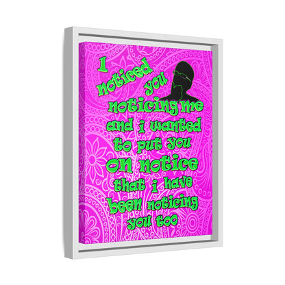 noticed you noticing - framed canvas art (pink swirl)