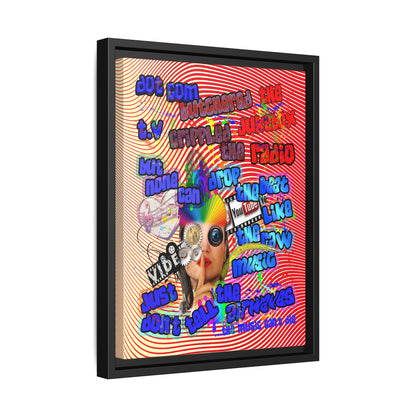 drop the beat - framed canvas art (yellow-orange wave)
