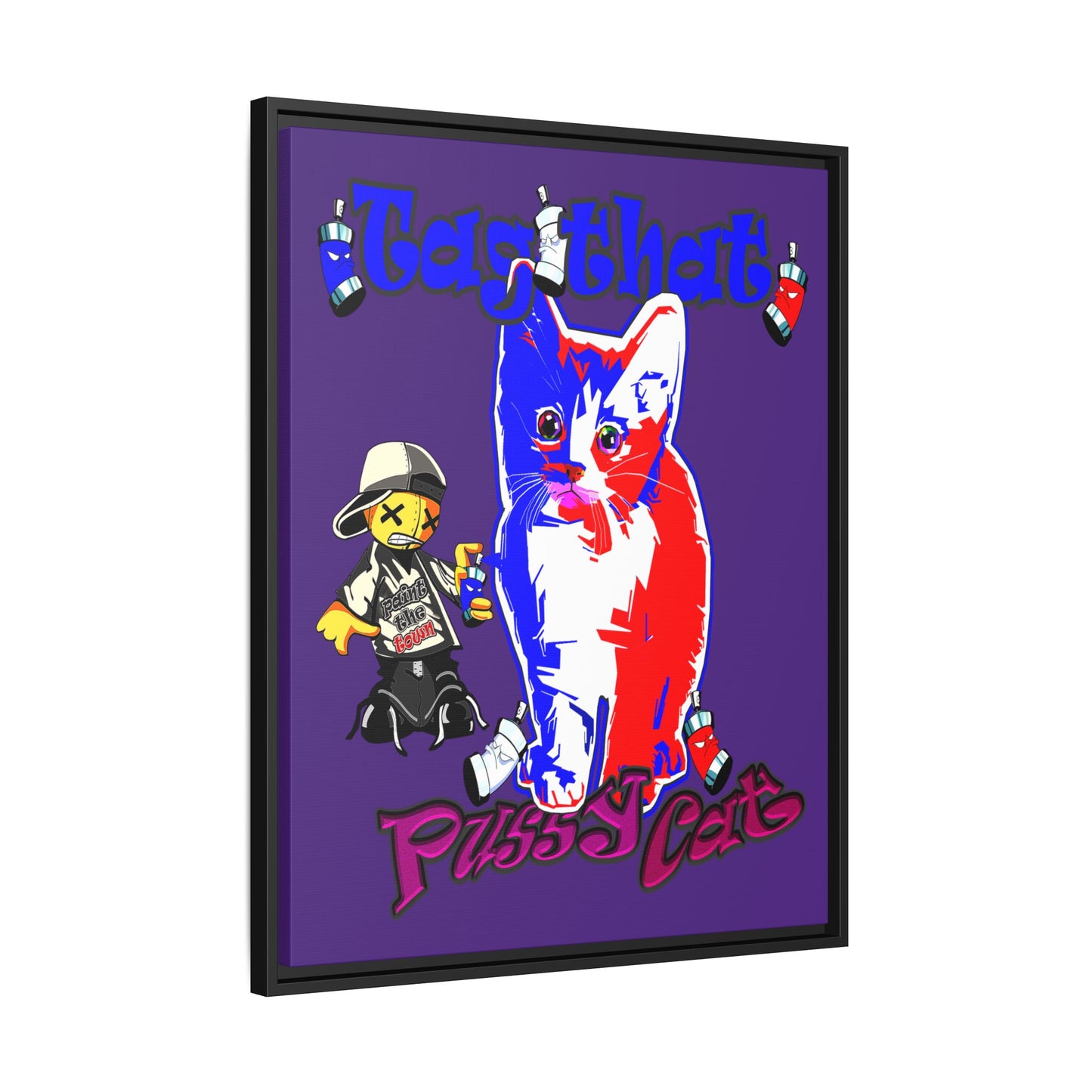 tag that - framed canvas art (purple)