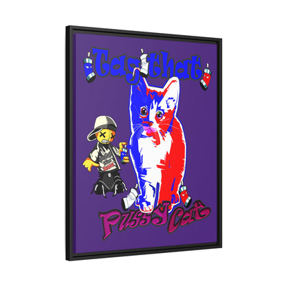 tag that - framed canvas art (purple)