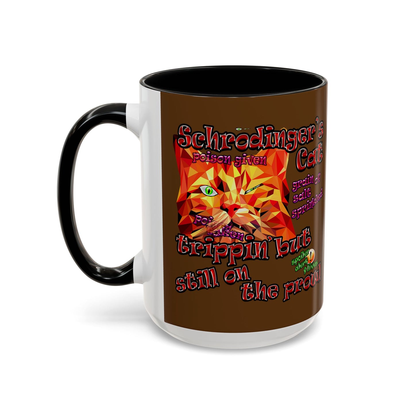 schrodinger's cat - Accent Mug (brown)