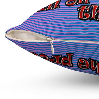 schrodinger's cat - Spun Polyester Square Pillow - (light blue-purple wave)
