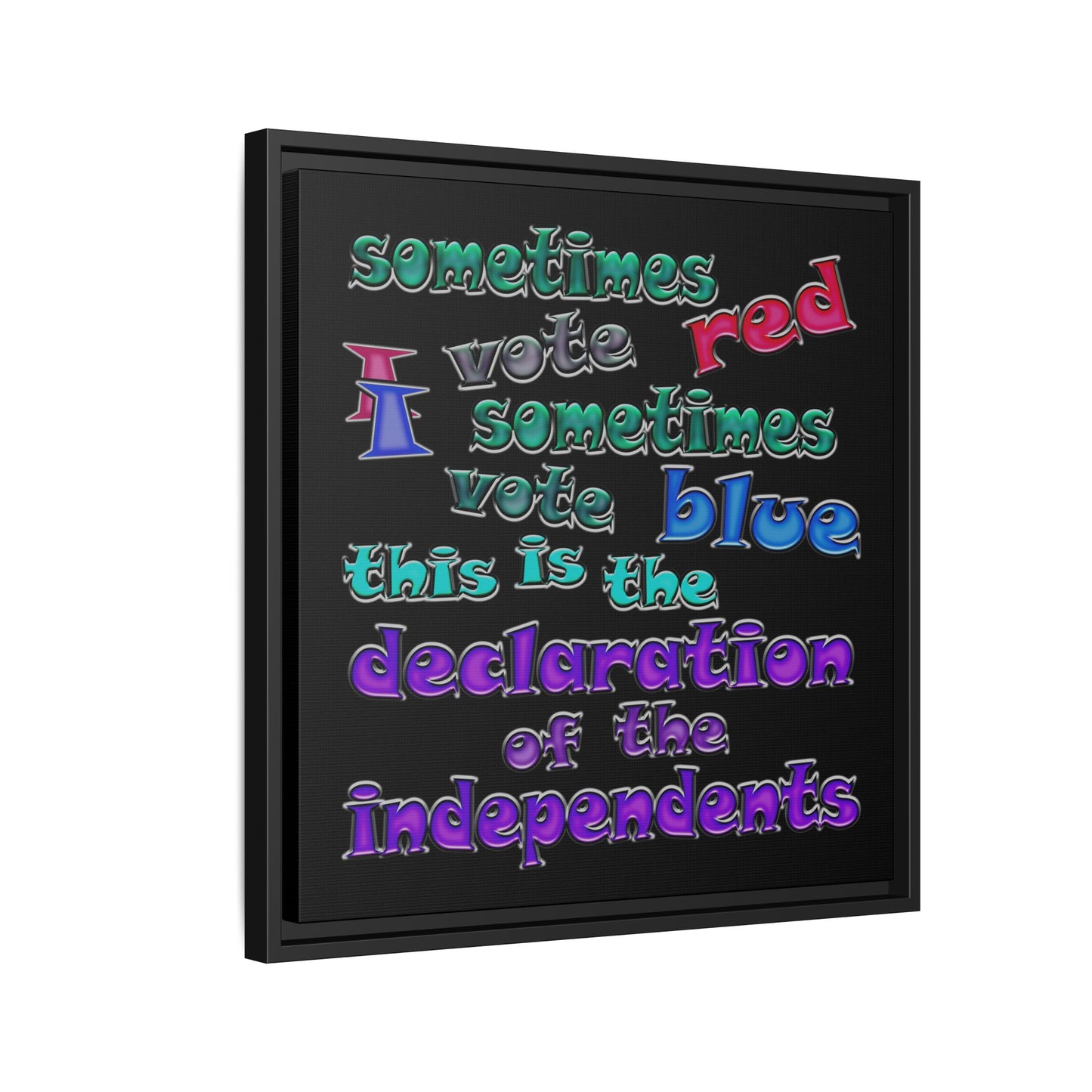 declaration of the independents - framed canvas art (black)