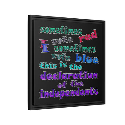 declaration of the independents - framed canvas art (black)