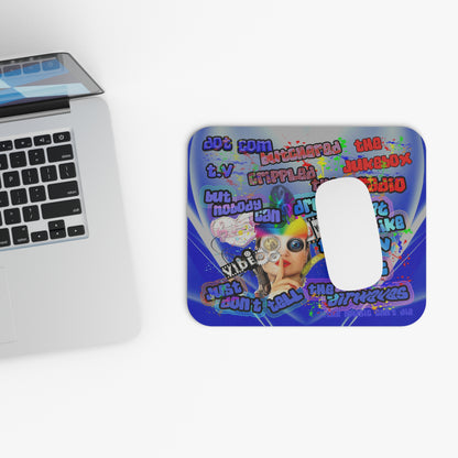 drop the beat - Mouse Pad (Rectangle) (blue-white wave)