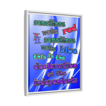 declaration of the independents - framed canvas art (blue-white wave)