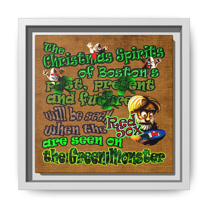 christmas spirits of boston - framed canvas art (brown papyrus)